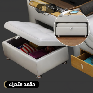 سرير نوم جلد فخم – تنجيد فاخر ولوح رأس مبطن – هيكل خشبي متين – متوفر بألوان متعددة 9 | سرير نوم جلد فخم – تنجيد فاخر ولوح رأس مبطن – هيكل خشبي متين – متوفر بألوان متعددة