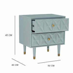 | كومودينة 2 ادرج رمادي فاتح