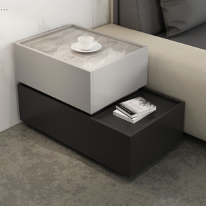 | كمودينة سرير جانبية خشبي فاخرة