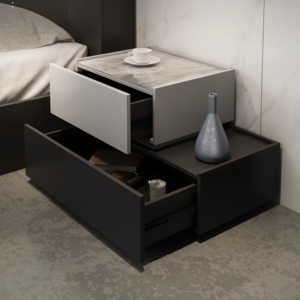 | كمودينة سرير جانبية خشبي فاخرة