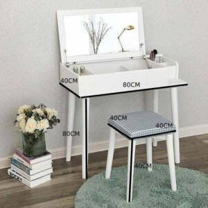 | تسريحة مع كرسي ابيض من ام دي اف