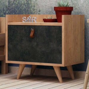 | كومودينة خشبي فاتح في اسود