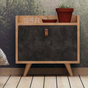 | كومودينة خشبي فاتح في اسود