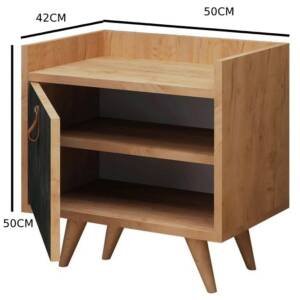 | كومودينة خشبي فاتح في اسود