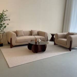 | اريكة مخملية من خشب الزان تصميم