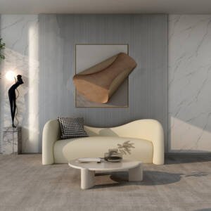 | اريكة مخملية بتصميم انحنائي