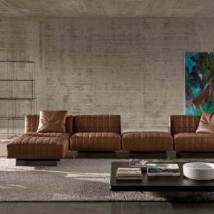 | اريكة مصنوعة من جلد بقري ذات تصميم ايطالي