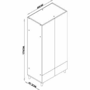| دولاب يتكون من 4 أرفف من جهة و علاقة ملابس و رف علوي من جهة اخرى + درجي