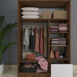 | دولاب مكون من ارفف و ادرج مع علاقة ملابس