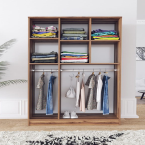 | دولاب من 6 أرفف علوية مقسمة + 2 علاقة ملابس