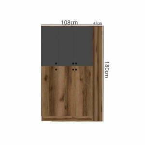 | دولاب من 6 أرفف علوية مقسمة + 2 علاقة ملابس