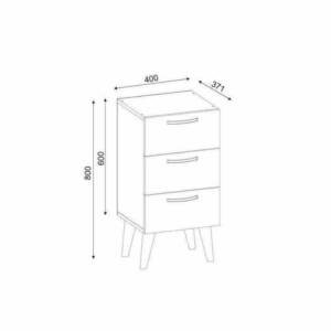 | كومودينة 3 درج ابيض