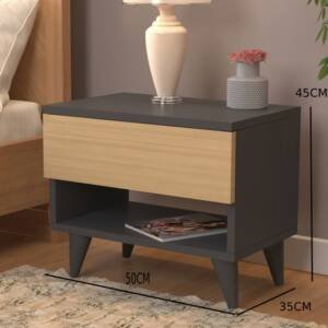 | كومودينة خشبي رمادي