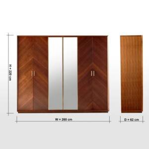 خزانة ملابس 6 أبواب بأدراج - ريفايند فينتاج 4 | خزانة ملابس 6 أبواب بأدراج - ريفايند فينتاج