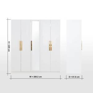 | خزانة ملابس 5 أبواب بأدراج - هايلي