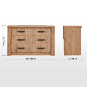 | تسريحة غرفة نوم بـ6 أدراج - ميدلي