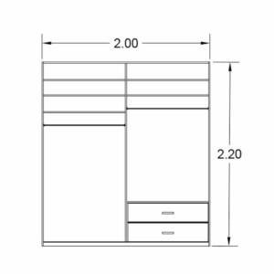 | دولاب بوحدة تخزبن و بارفف و علاقة ملابس