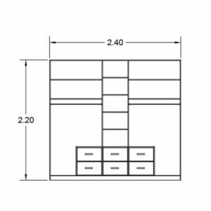 | دولاب من ارفف متعددة مع علاقات ملابس و وحدات تخزين