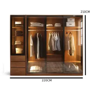 خزانة ملابس بزجاج شفاف – تصميم عصري أنيق بلمسات فاخرة – أرفف داخلية وتنظيم عملي – تشطيب خشبي راقٍ 8 | خزانة ملابس بزجاج شفاف – تصميم عصري أنيق بلمسات فاخرة – أرفف داخلية وتنظيم عملي – تشطيب خشبي راقٍ