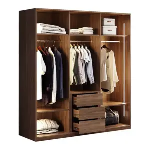 خزانة ملابس بزجاج شفاف – تصميم عصري أنيق بلمسات فاخرة – أرفف داخلية وتنظيم عملي – تشطيب خشبي راقٍ 6 خزانة-ملابس-2