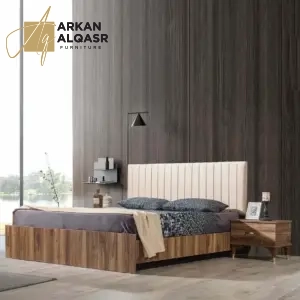 سرير خشبي علي الطراز المودرن