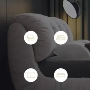 | سرير نوم فاخر شيك مع 2 طاولة جانبية