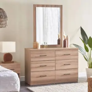 | طاولة تزيين 6 أدراج مع مرآة - فريد