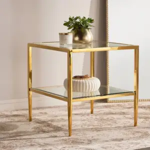 | طاولة جانبية بسطح زجاجي - كورا