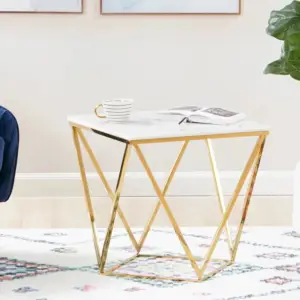 | طاولة جانبية بسطح رخام - لونار