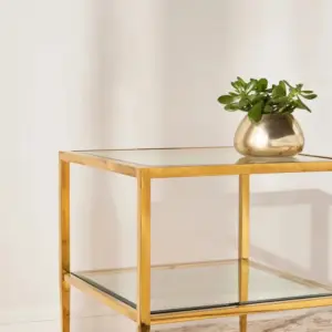 | طاولة جانبية بسطح زجاجي - كورا