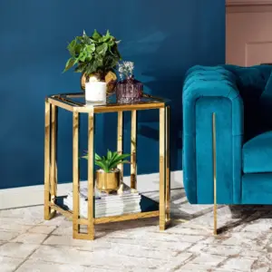 طاولة جانبية بسطح زجاج - لوجان