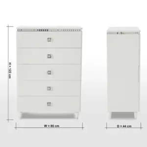 | طاولة سرير جانبية 5 أدراج - هانا