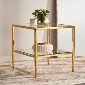 | طاولة جانبية بسطح زجاجي - كورا