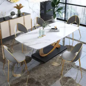 | طاولة طعام رخام من الاستيل الفاخر