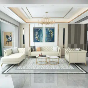 | طقم كنب مودرن 3 قطع جلد