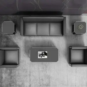 طقم كنب اسود كامل