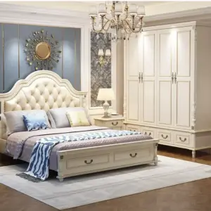 غرفة نوم كاملة بتصميم أمريكي فاخر – تشمل سرير + كومدينتين + تسريحة + خزانة ملابس – خشب متين وتشطيب أنيق 2 | غرفة نوم كاملة بتصميم أمريكي فاخر – تشمل سرير + كومدينتين + تسريحة + خزانة ملابس – خشب متين وتشطيب أنيق