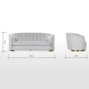 | كنبة 3 مقاعد قماش من سميث