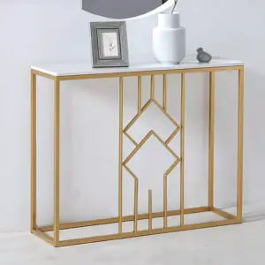 كنسول معدن ذهبي بتصميم فاخر