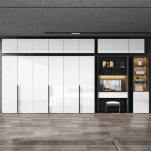 | خزانة ملابس مع تسريحة بتصميم مميز – 2 في 1 بوحدات تخزين وأدراج – مرآة مدمجة وتشطيب فريد