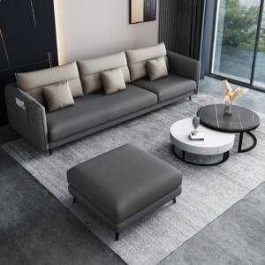 | كنبه جلد +بوف انيق