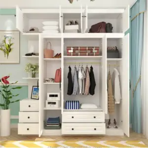 | خزانة ملابس بتصميم بسيط وعصري – أبواب سحاب وأرفف داخلية – مناسبة للمساحات الصغيرة – تشطيب هادئ وأنيق