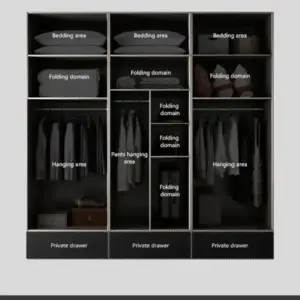 | خزانة ملابس خشبية بتصميم مميز