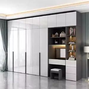 خزانة ملابس مع تسريحة بتصميم مميز – 2 في 1 بوحدات تخزين وأدراج – مرآة مدمجة وتشطيب فريد