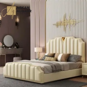 سرير نوم بتصميم ايطالي مميز مع 2 كمودينة