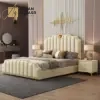 سرير نوم بتصميم ايطالي مميز مع 2 كمودينة