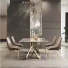 طاولة طعام رخام فاخرة مع 6 كراسي