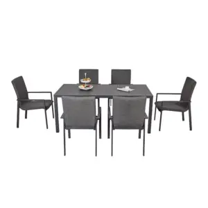 طاولة طعام مع 6 كراسي بتصميم مميز