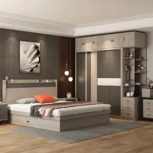غرفة نوم كاملة بتصميم أوروبي فاخر – سرير + تسريحة + كومدينتين + خزانة ملابس – تشطيب شيك وخشب عالي الجودة 1 غرفة نوم كاملة بتصميم أوروبي فاخر – سرير + تسريحة + كومدينتين + خزانة ملابس – تشطيب شيك وخشب عالي الجودة
