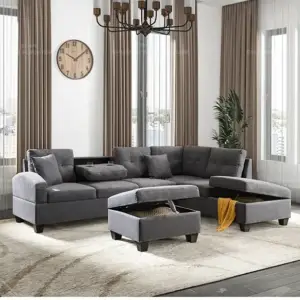 | كنب زاوية مودرن على حرف ل متعدد الوظائف